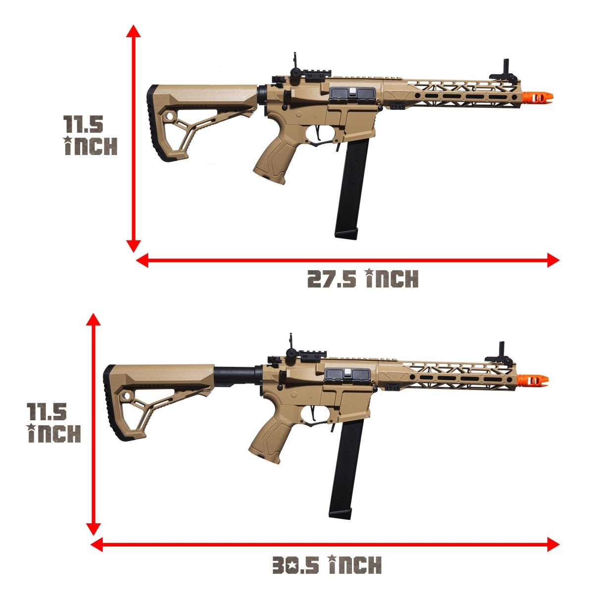 EMERBU Modified Gel Ball Blaster Gun ARP9 Extended(Tan) - EMERBUtoysEMERBUtoys