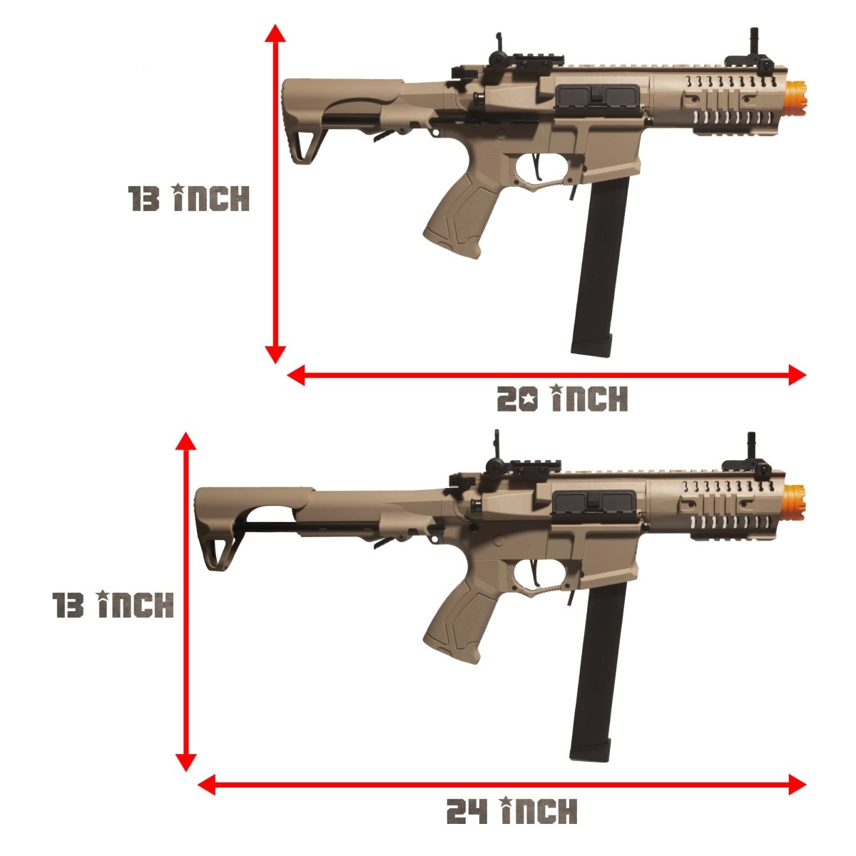 EMERBU Modified Gel Ball Blaster Gun ARP9(Tan) - EMERBUtoysEMERBUtoys