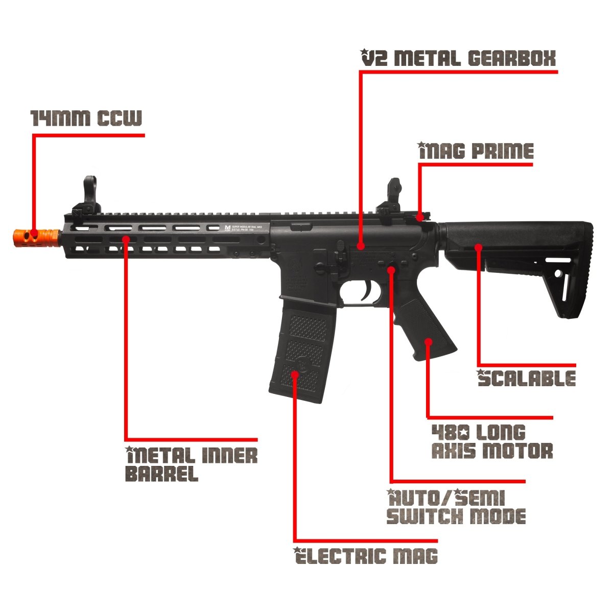 EMERBU Modified Gel Ball Blaster Gun MK8(Black) - EMERBUtoysEMERBUtoys