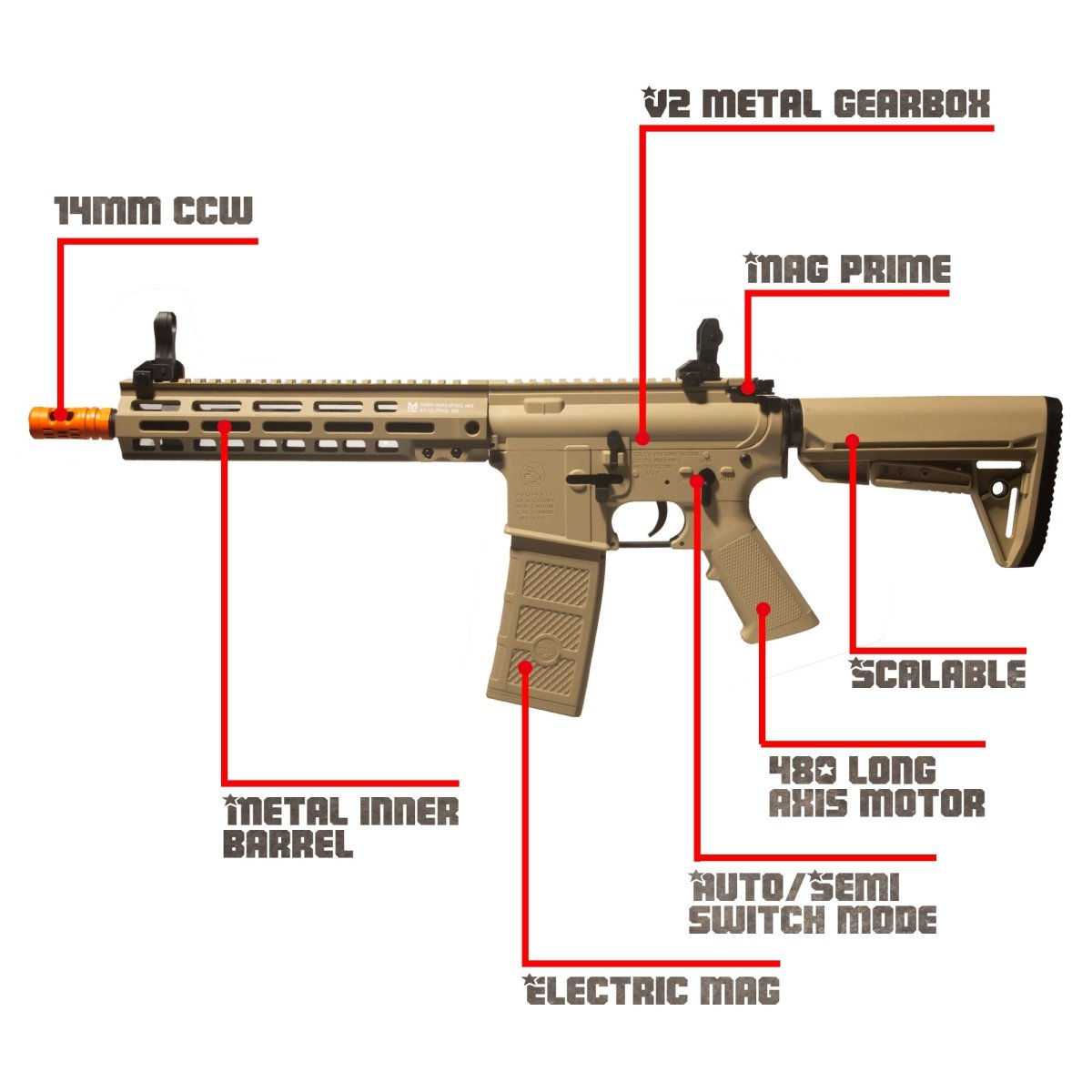 EMERBU Modified Gel Ball Blaster Gun MK8(Tan) - EMERBUtoysEMERBUtoys