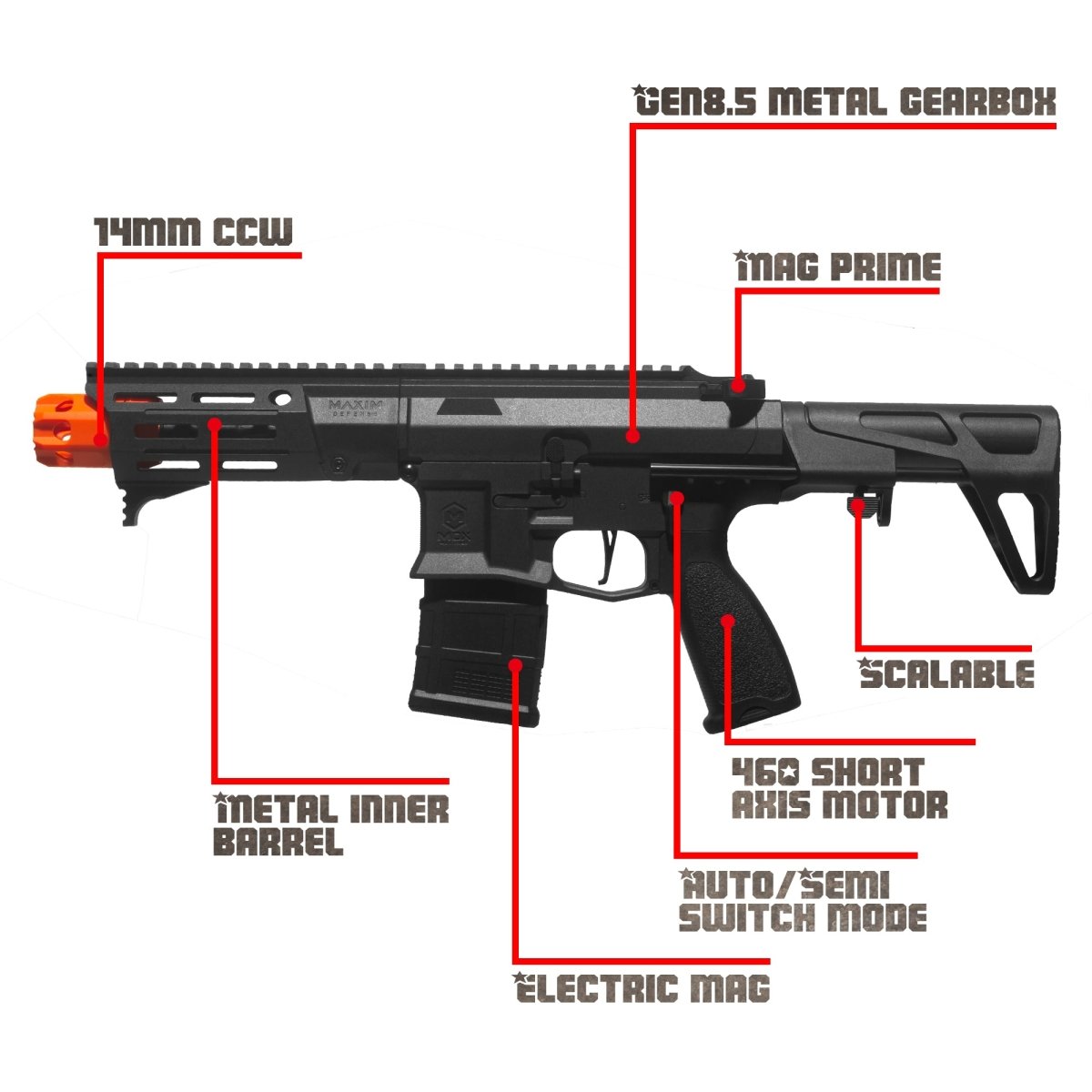 EMERBU Modified Gel Ball Blaster Gun PDX(Black) - EMERBUtoysEMERBUtoys