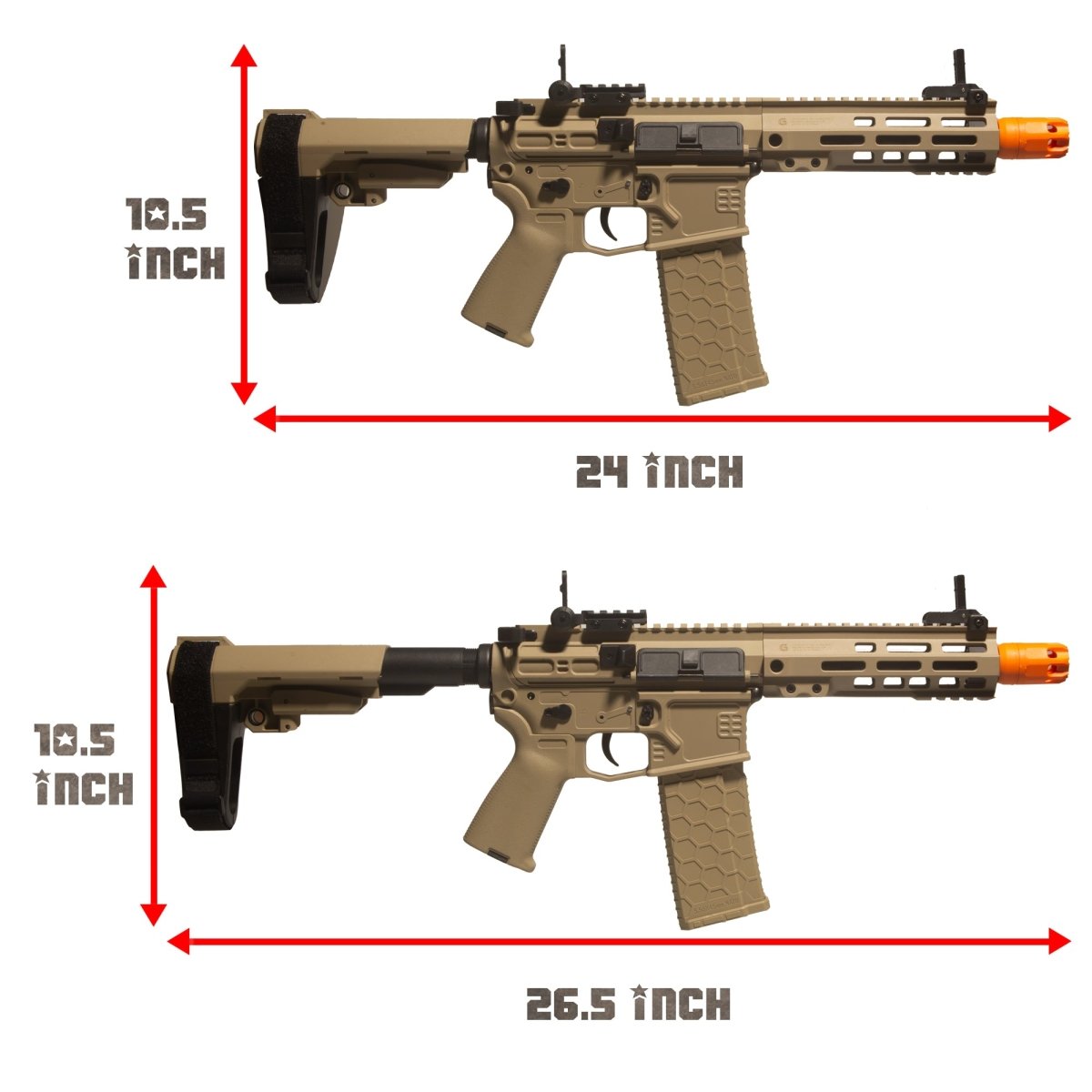 EMERBU Modified Gel Ball Blaster Gun SLR(Tan) - EMERBUtoysEMERBUtoys