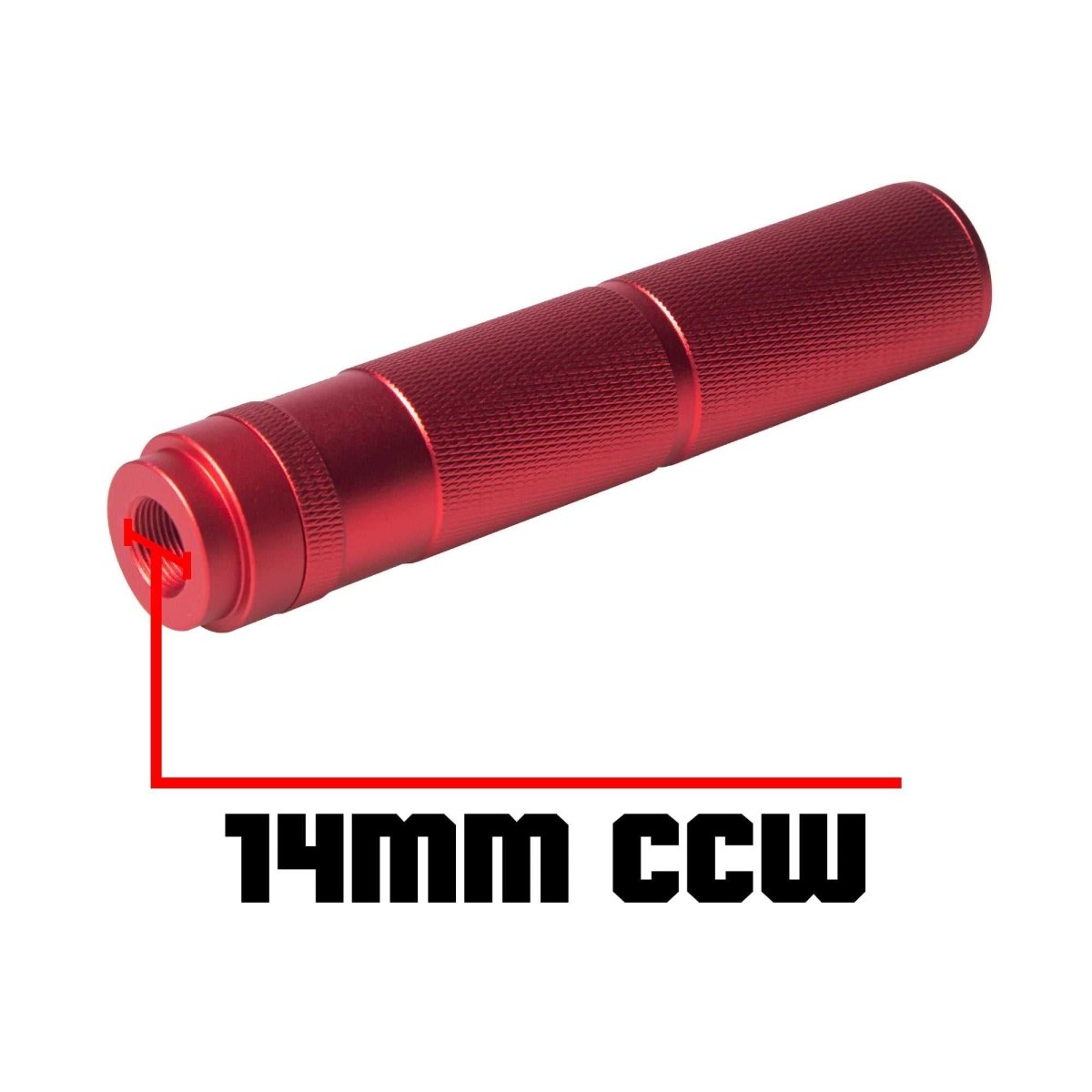 EMERBU Metal KSC Silencer(Red) - 14mm CCW - EmerbutoysEmerbutoys