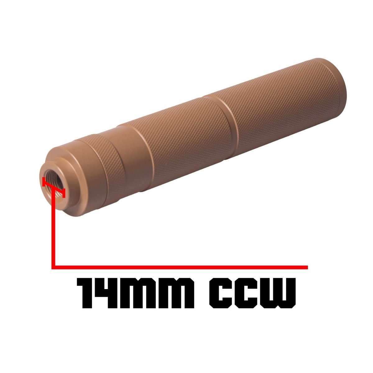 EMERBU Metal KSC Silencer(Tan) - 14mm CCW - EmerbutoysEmerbutoys